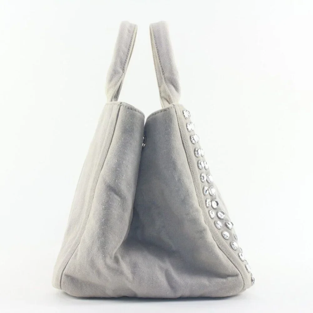 Prada Grey Jeweled Crystal 2way Tote 2PR1129K